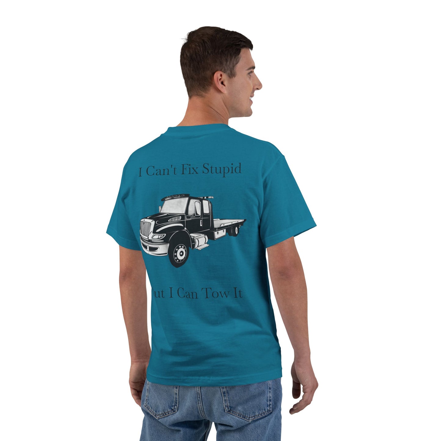 I Can't Fix Stupid Flatbed Men's Short-Sleeve Crewneck Tee