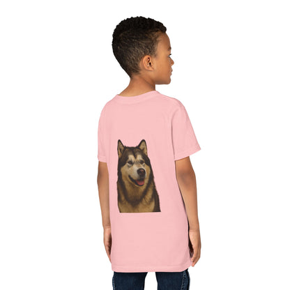 Malamute Head Youth Unisex Short Sleeve Crewneck Tee