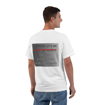Caffeine Lets Me Men's Short-Sleeve Crewneck Tee