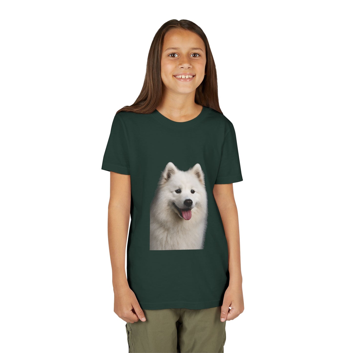 Samoyed Head Youth Unisex Short Sleeve Crewneck Tee