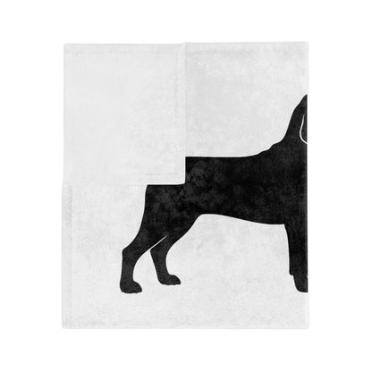 Bloodhound Silhouette Velveteen Microfiber Blanket