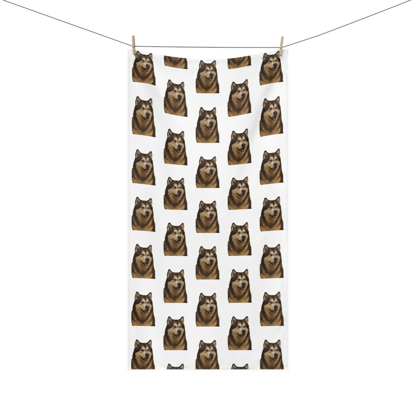 Malamute Head Mink-Cotton  Beach Towel