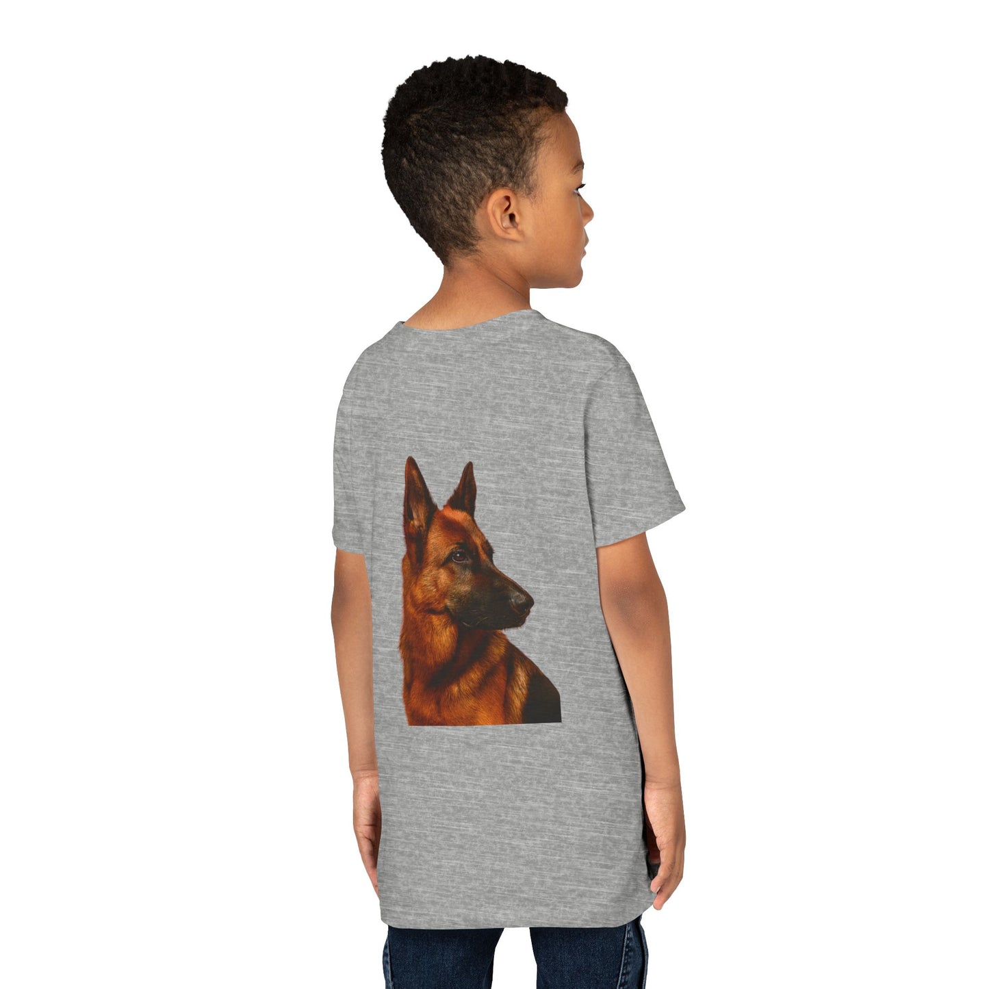 German Shepherd Head Youth Unisex Short Sleeve Crewneck Tee