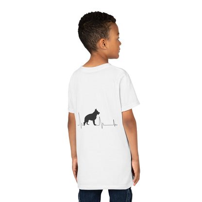 My Heart Beats For German Shepherds Youth Unisex Short Sleeve Crewneck Tee