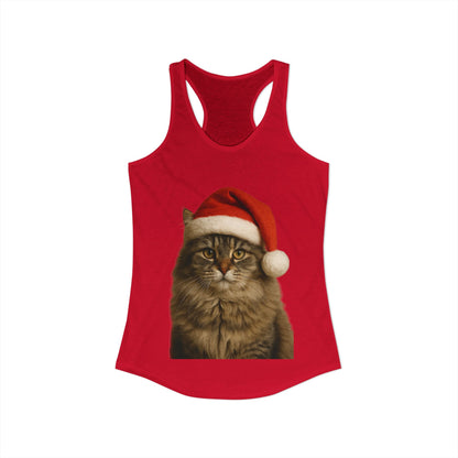 Santa Paws Cat Women's Racerback Tank