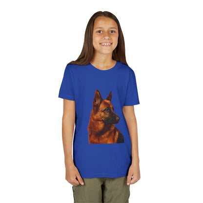 German Shepherd Head Youth Unisex Short Sleeve Crewneck Tee
