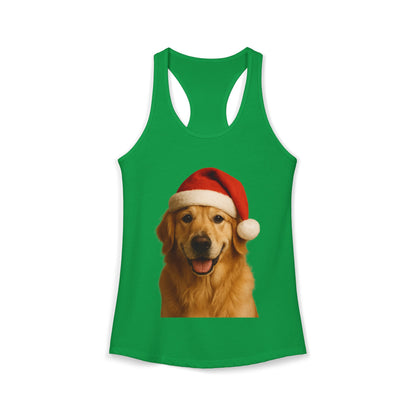 Santa Paws Golden Women's Racerback Tank