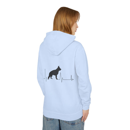 My Heart Beats For German Shepherds Unisex Lightweight Hoodie