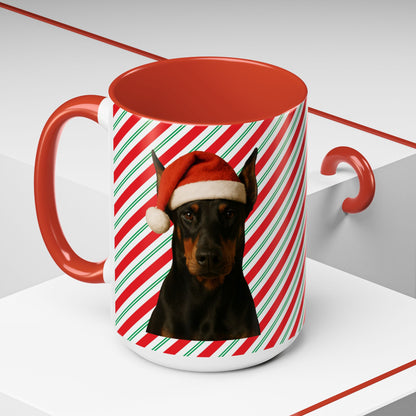 Santa Paws Doberman 2-Tone Coffee Mug