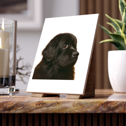 Newfie Head Ceramic Photo Tile