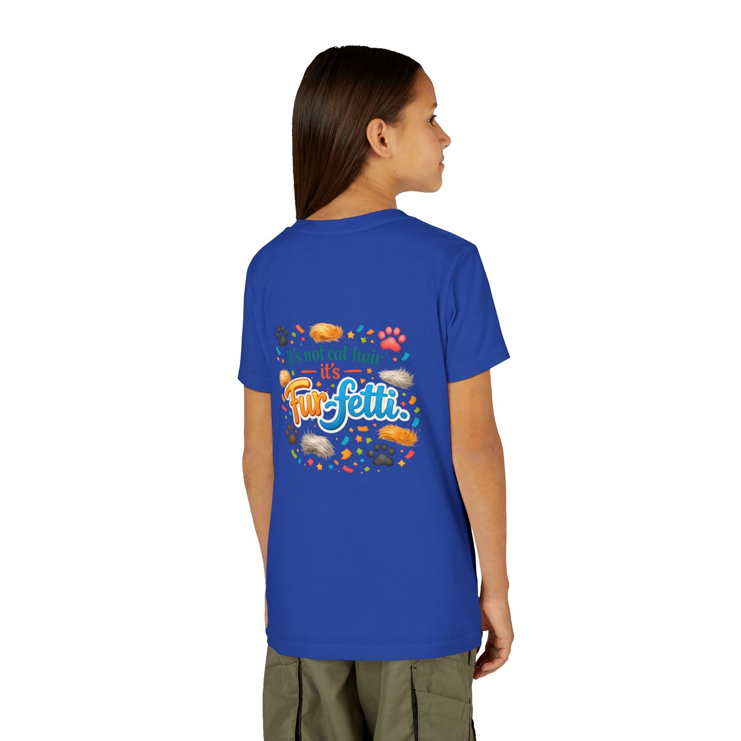 Fur-Fetti Cat Youth Unisex Short Sleeve Crewneck Tee