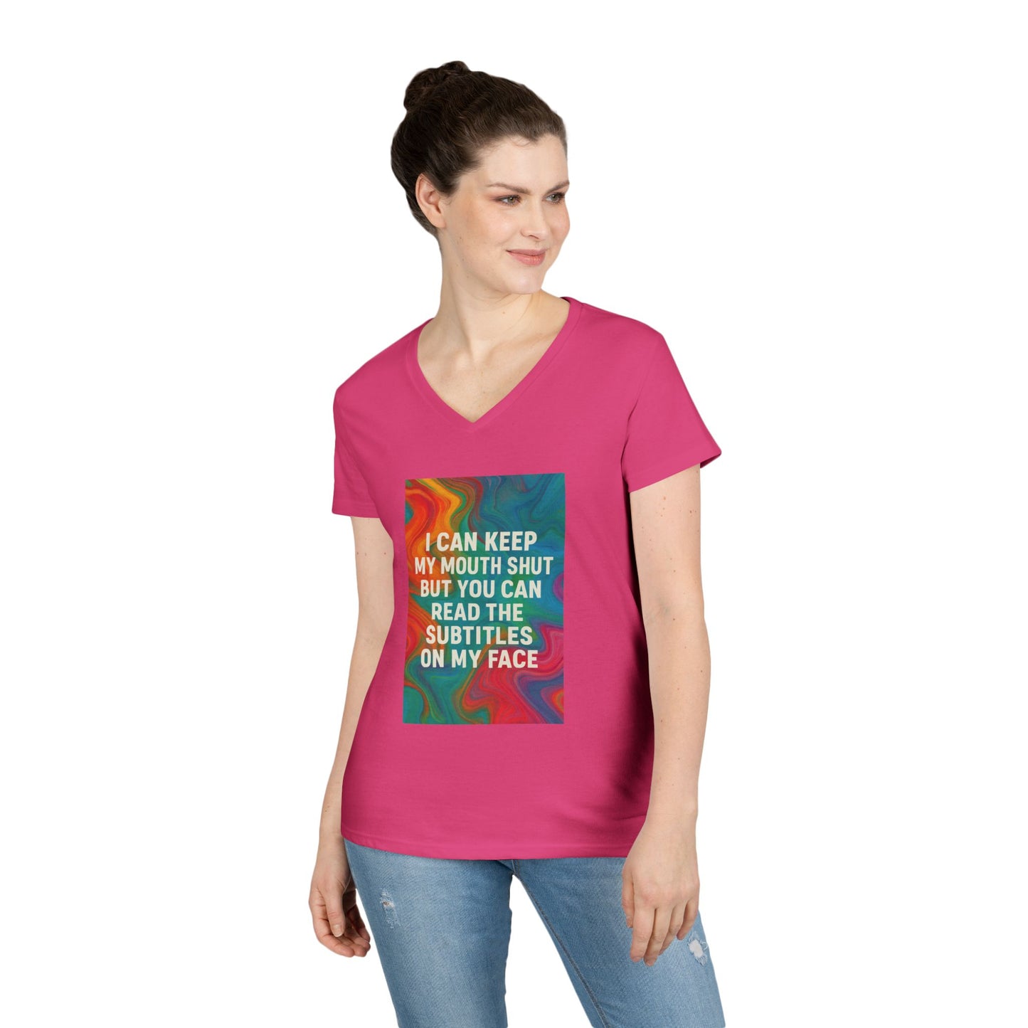Subtitles Women's V-Neck T-Shirt