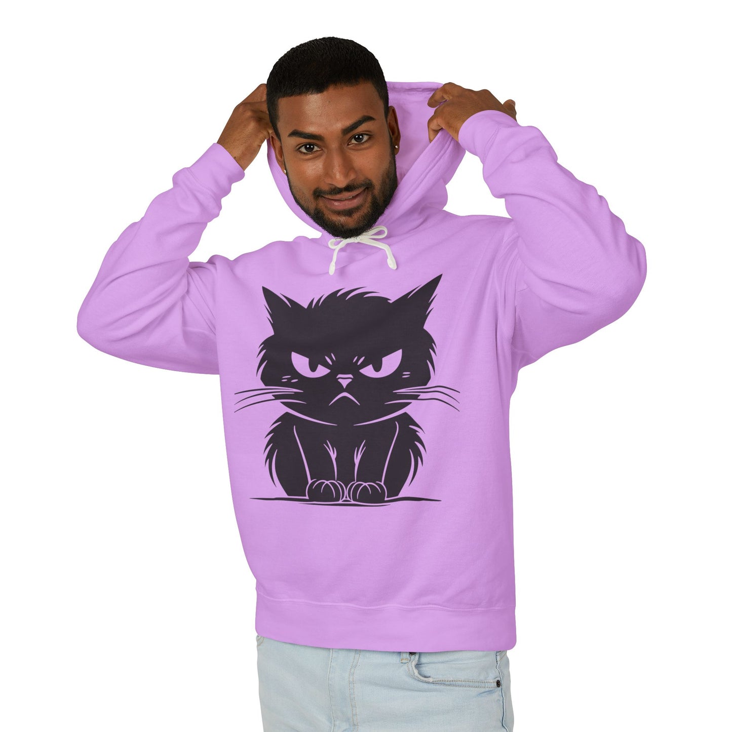 Angry Cat Unisex Lightweight Hoodie