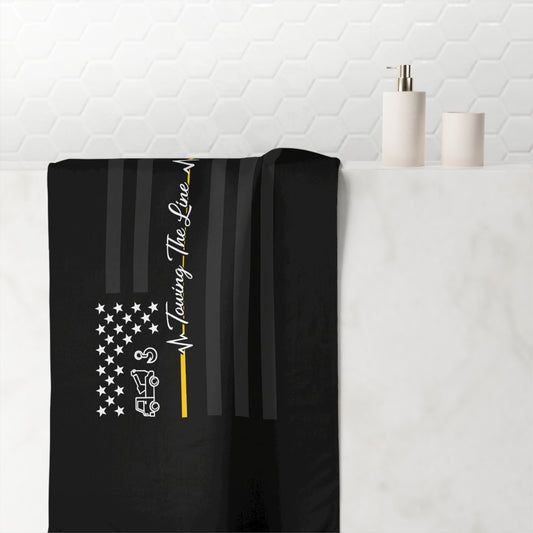 Thin Yellow Line Mink-Cotton  Beach Towel