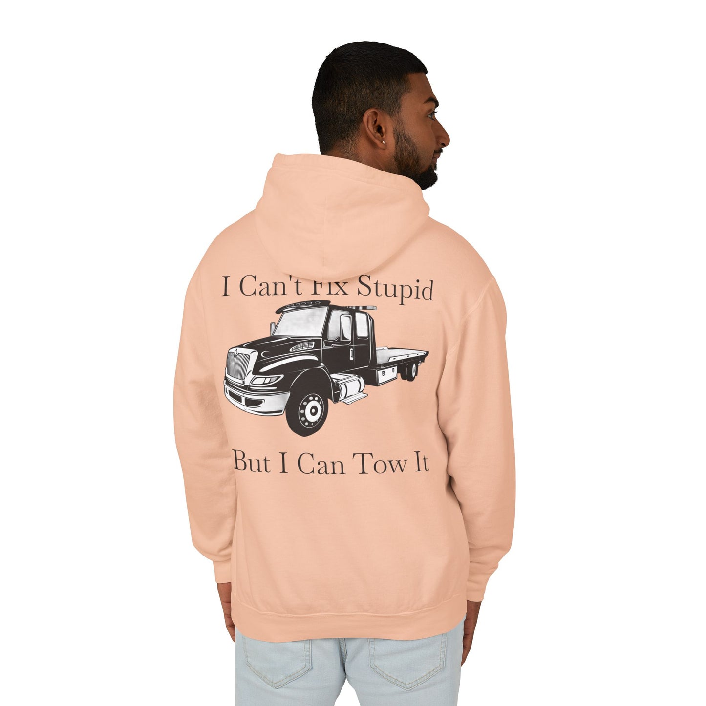 I Can't Fix Stupid Flatbed Tow Truck Unisex Lightweight Hoodie