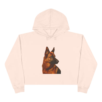 German Shepherd Head Women's Crop Hoodie
