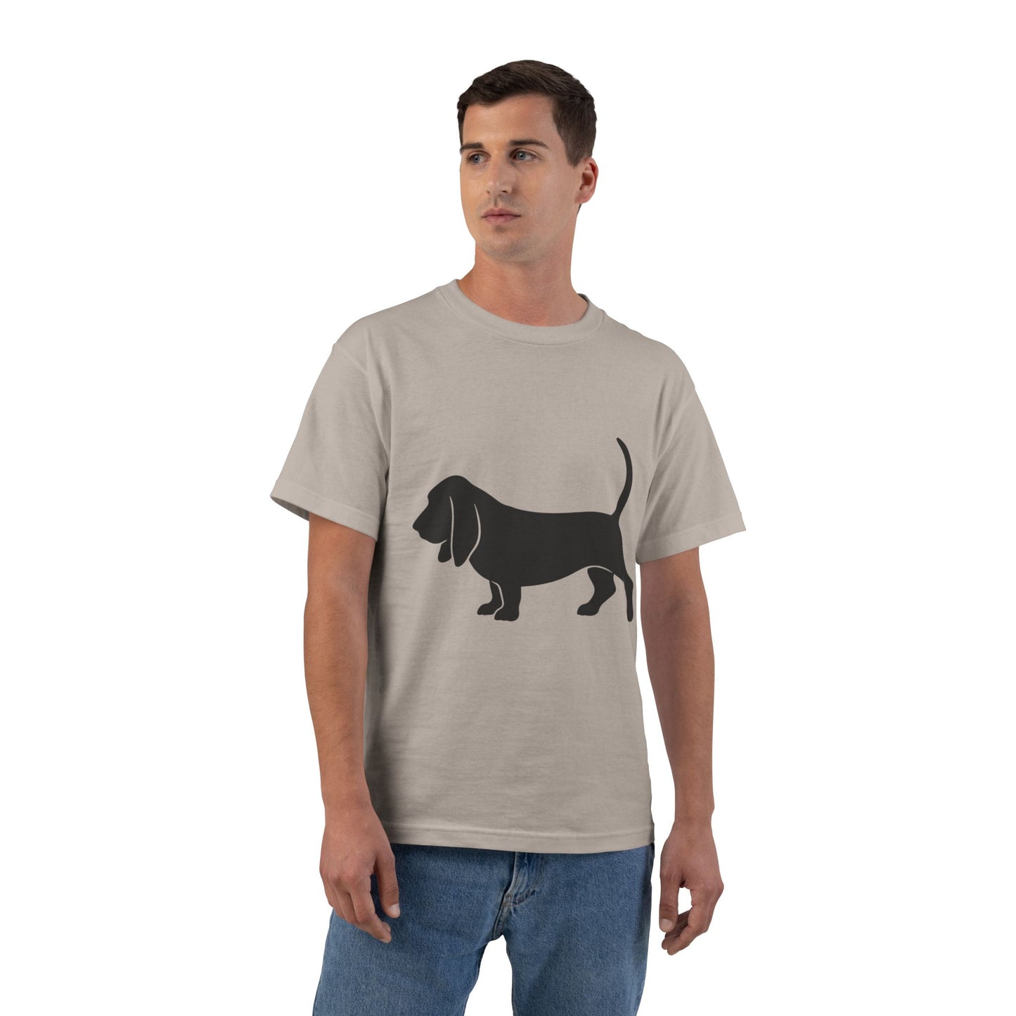 Basset Silhouette Men's Short-Sleeve Crewneck Tee