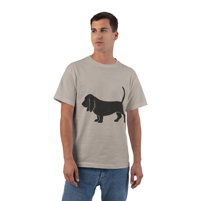 Basset Silhouette Men's Short-Sleeve Crewneck Tee