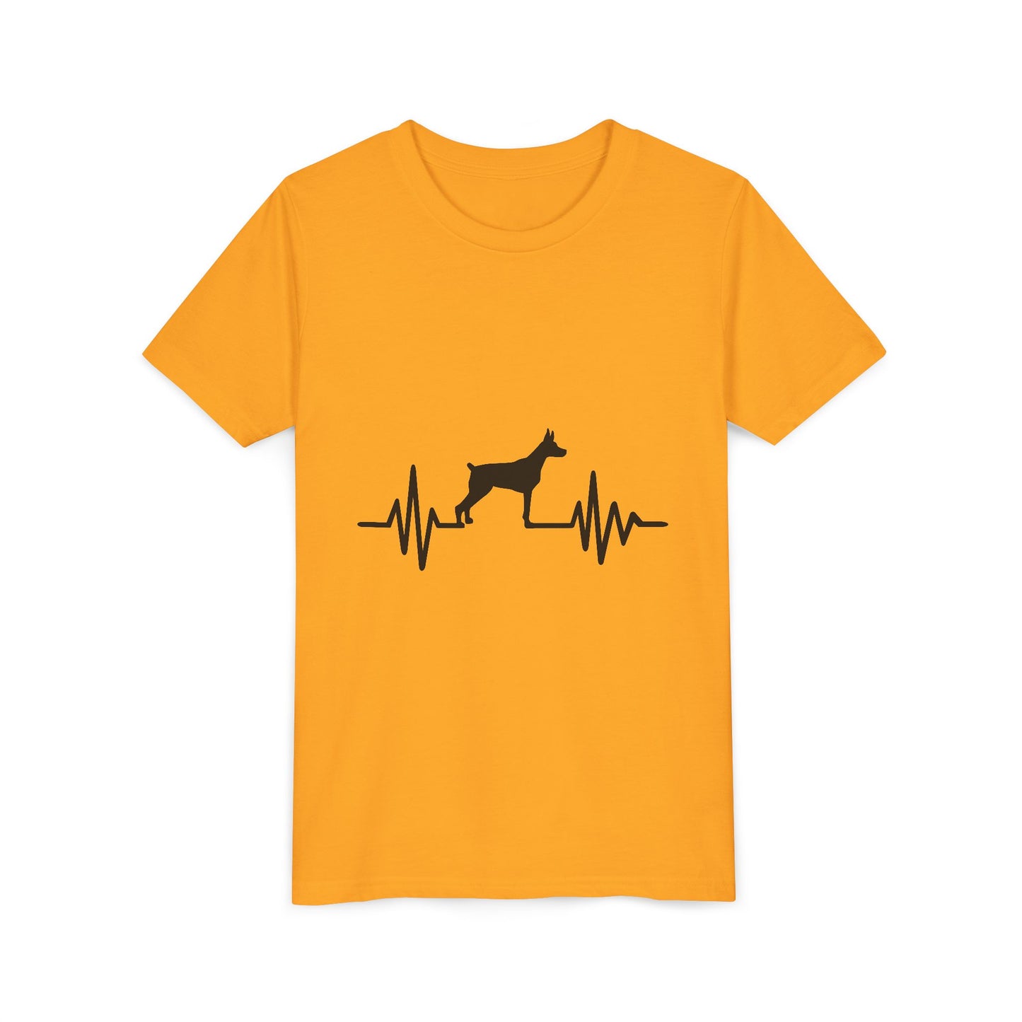 My Heart Beats For Dobermans Youth Unisex Short Sleeve Crewneck Tee