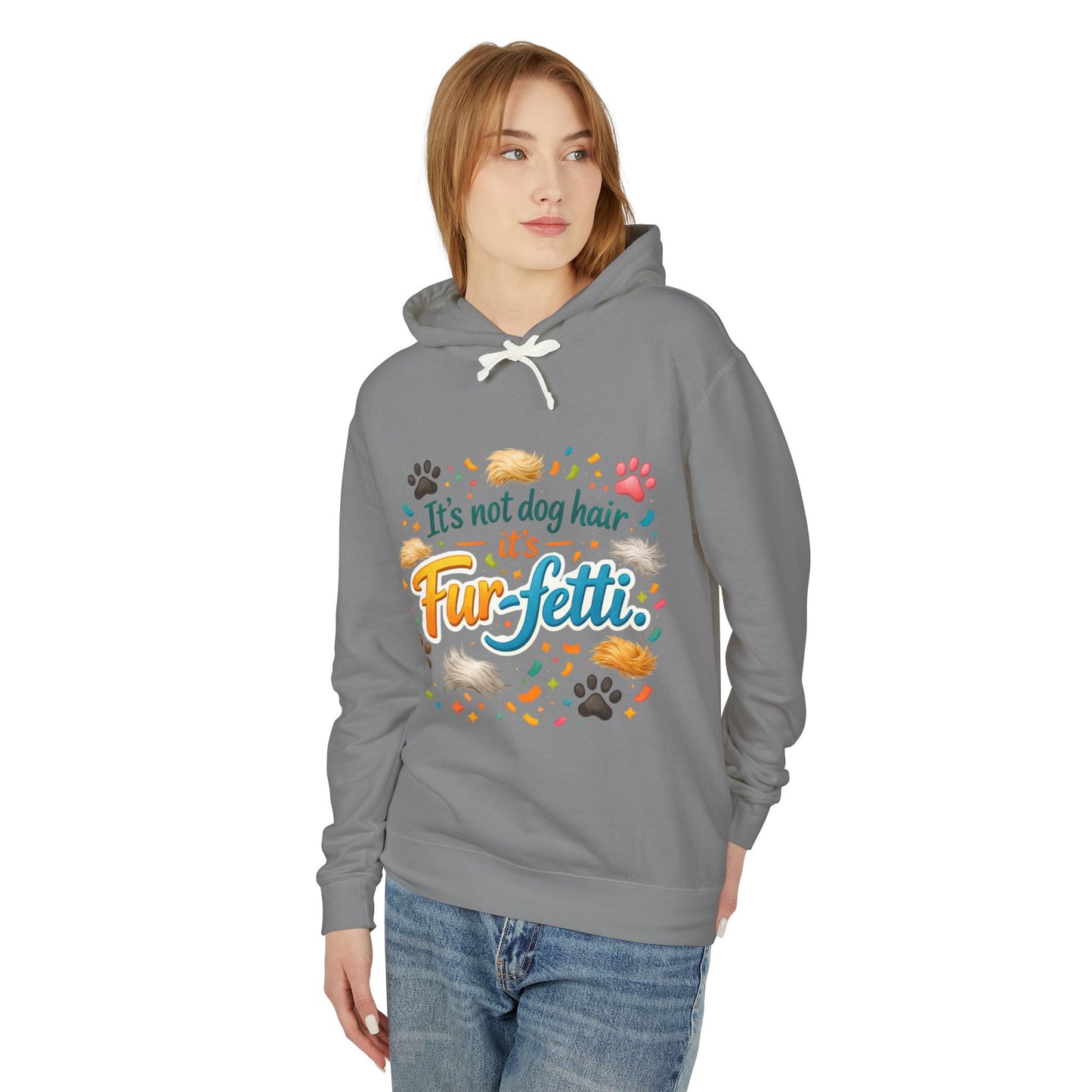 Fur-Fetti Dog Unisex Lightweight Hoodie