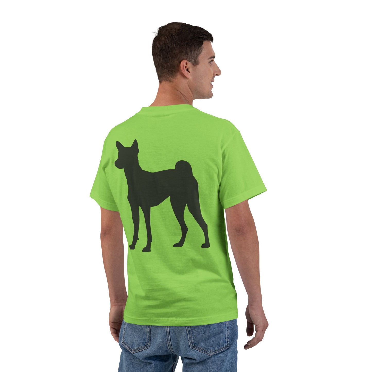 Basenji Silhouette Men's Short-Sleeve Crewneck Tee