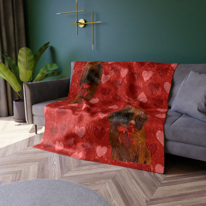 Cupid's Companion Bloodhound Crushed Velvet Blanket