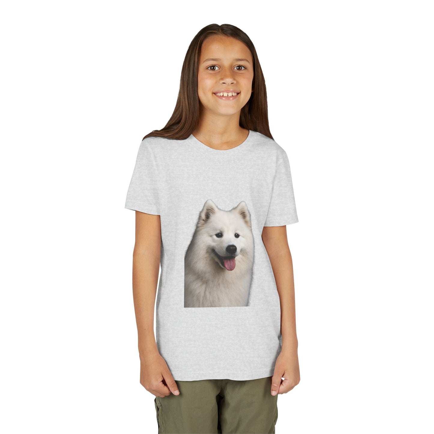Samoyed Head Youth Unisex Short Sleeve Crewneck Tee