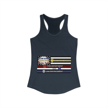 Slow Down Move Over Flag Women's Racerback Tank