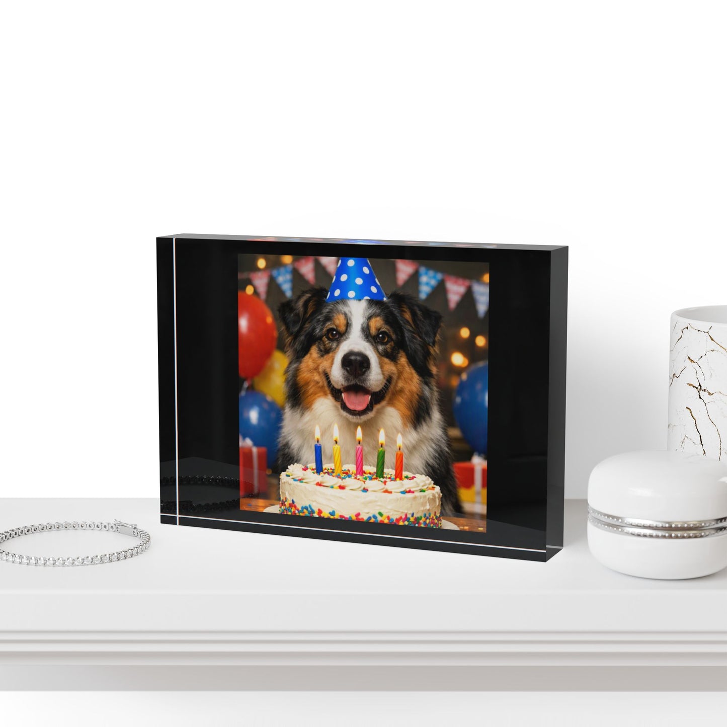 Birthday Buddy Aussie Acrylic Photo Block