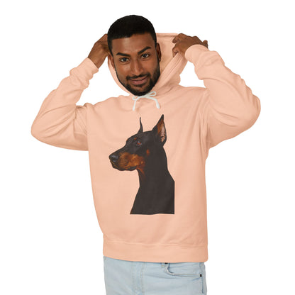 Doberman Head Unisex Lightweight Hoodie