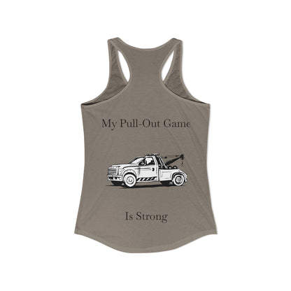 Pull Out Wheel Lift Tow Truck Women's Racerback Tank