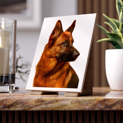 German Shepherd Head Ceramic Photo Tile