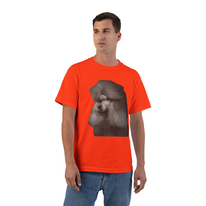 Poodle Head Men's Short-Sleeve Crewneck Tee