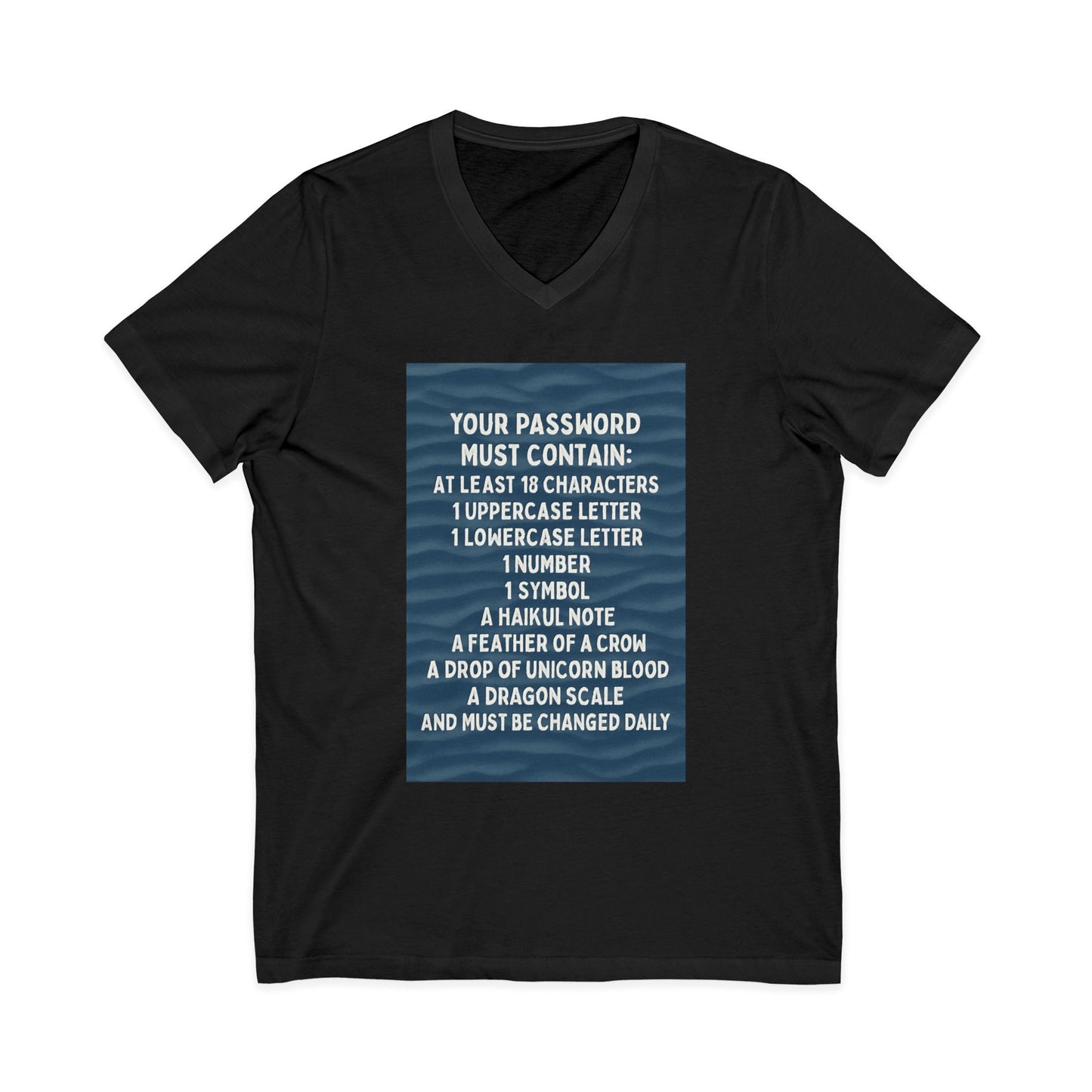 Password Unisex Short Sleeve V-Neck Tee