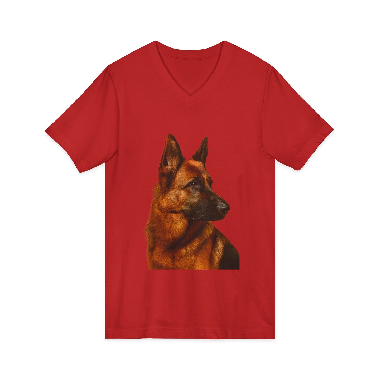 German Shepherd Head Unisex Short Sleeve V-Neck Tee