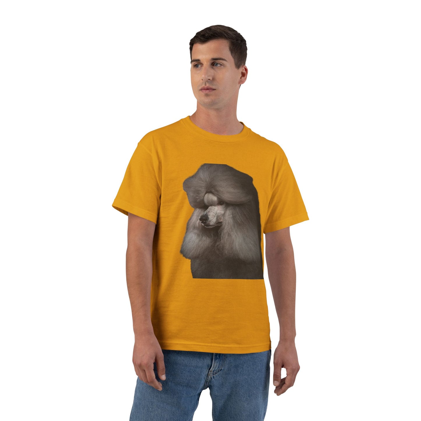 Poodle Head Men's Short-Sleeve Crewneck Tee