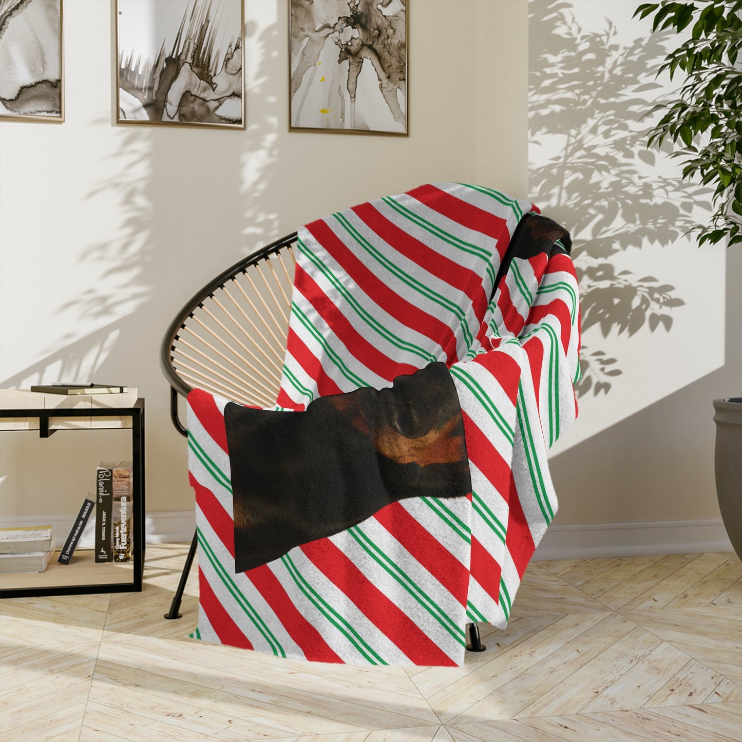 Santa Paws Doberman Velveteen Microfiber Blanket