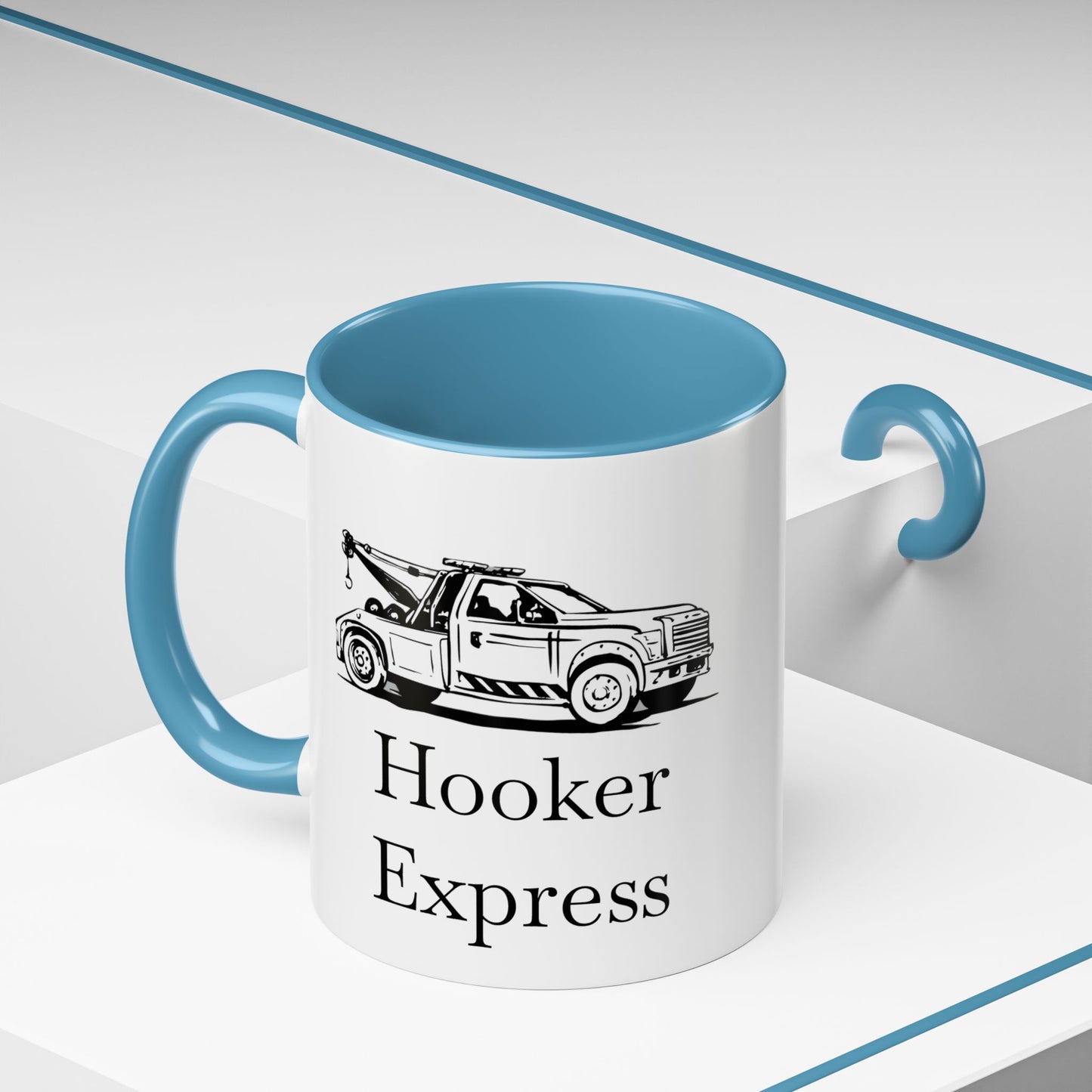 H**ker Express Wheel Lift Tow Truck 2-Tone Coffee Mug
