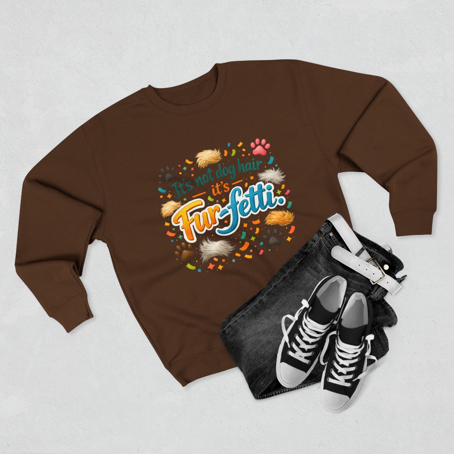 Fur-Fetti Dog Unisex Crewneck Sweatshirt