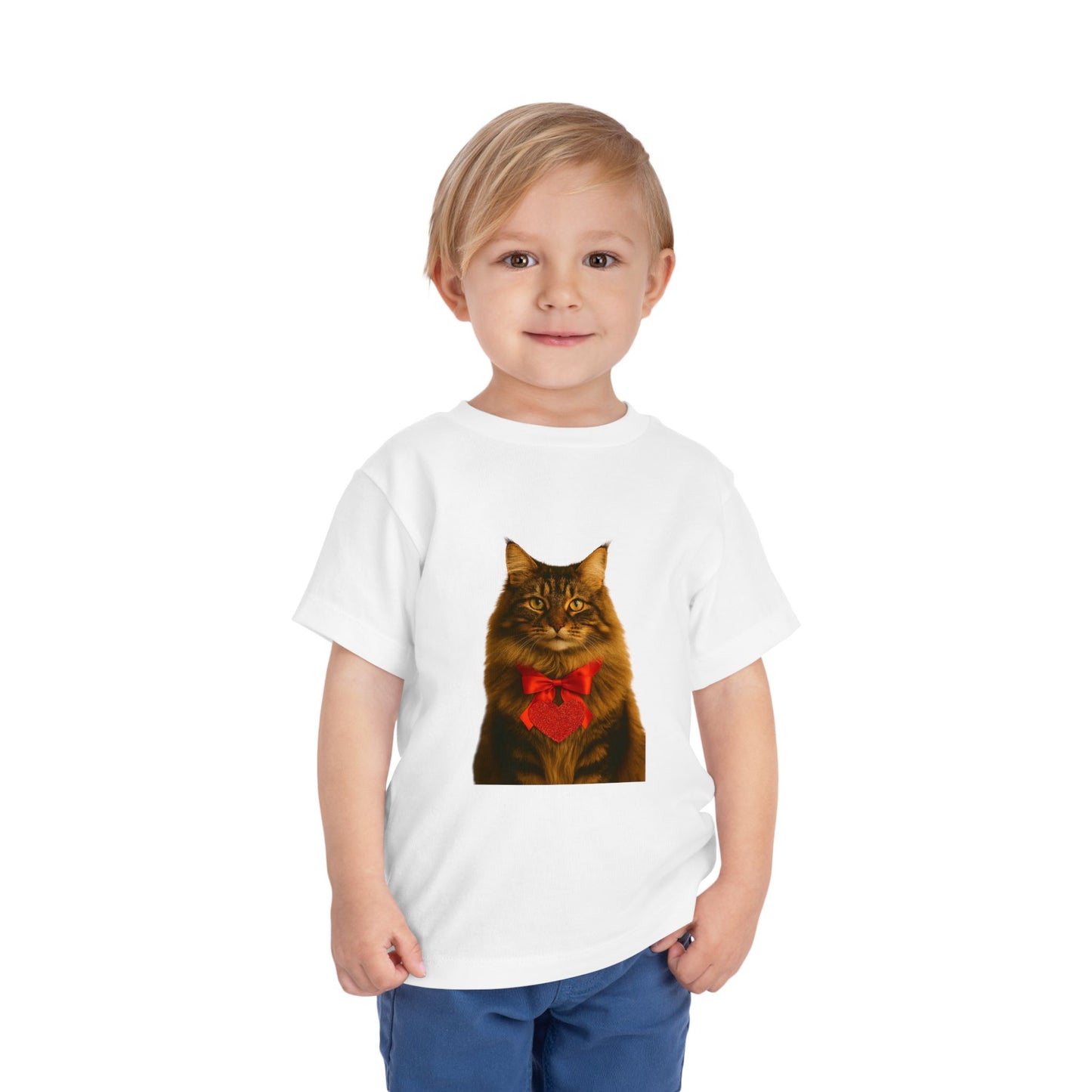 Cupid's Companion Cat Toddler Unisex Short Sleeve Crewneck Tee