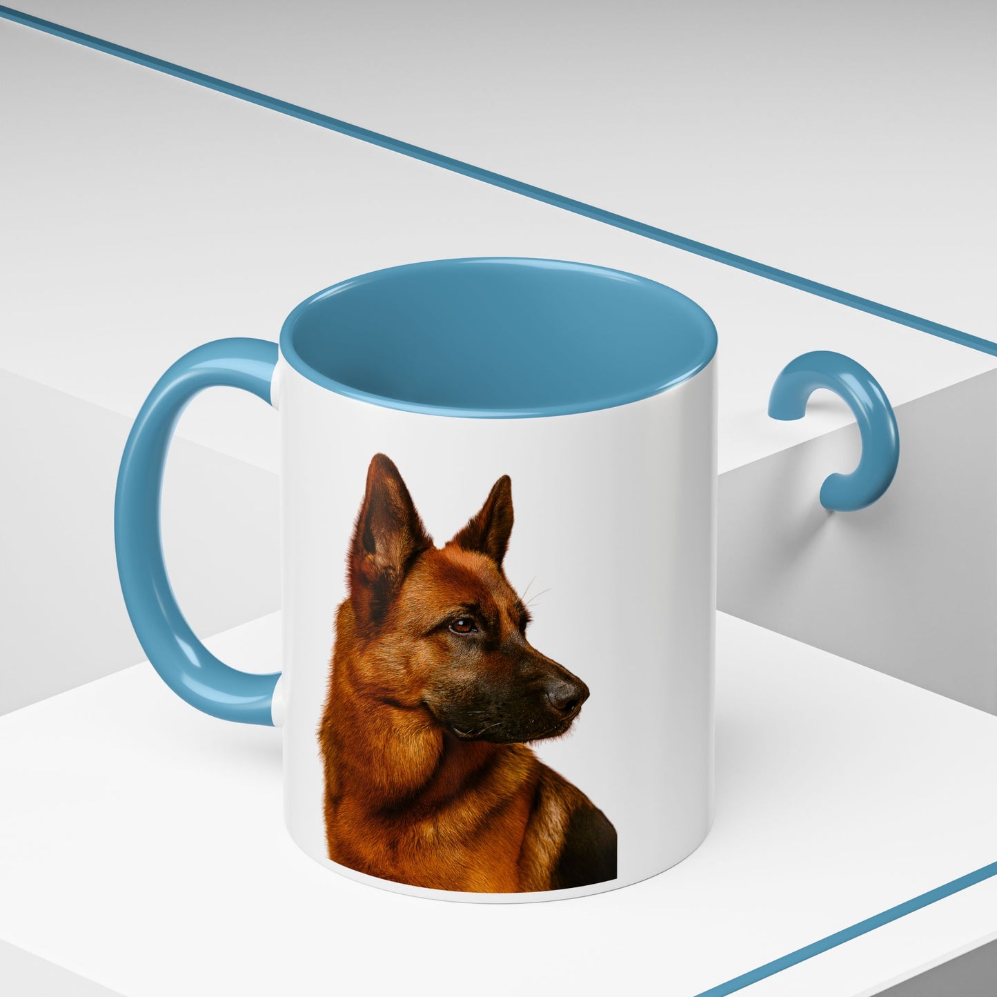 German Shepherd Head 2-Tone Coffee Mug
