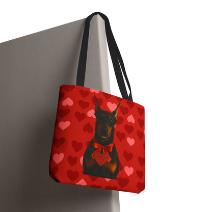 Cupid's Companion Doberman Tote Bag