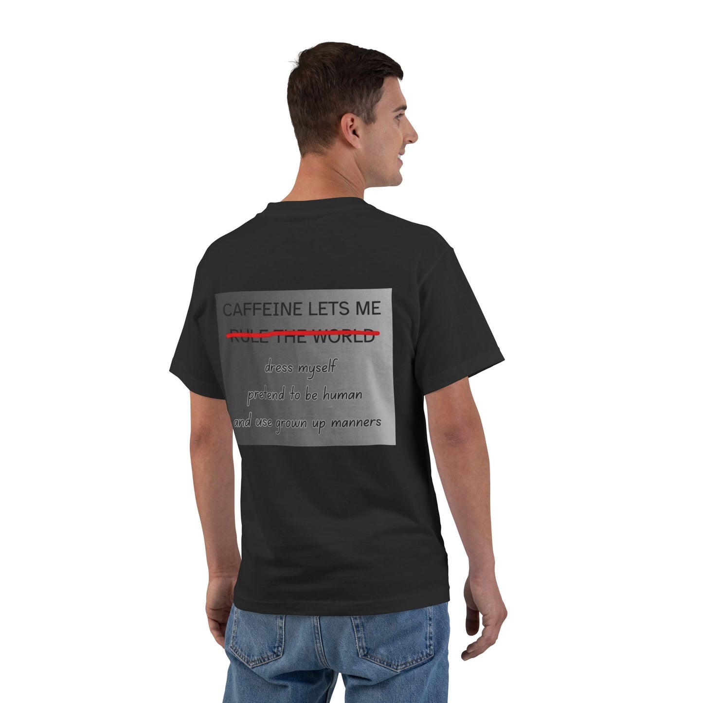 Caffeine Lets Me Men's Short-Sleeve Crewneck Tee