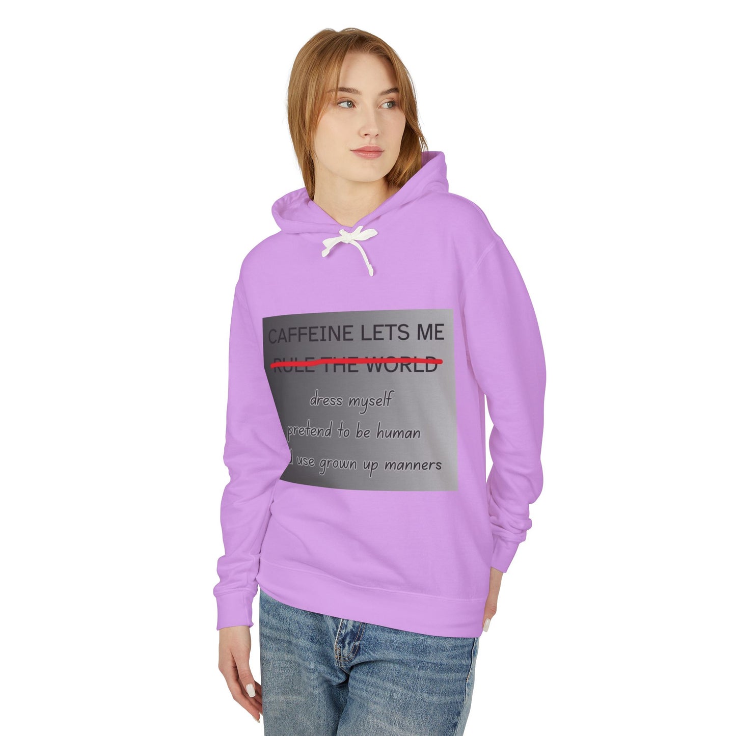 Caffiene Lets Me Unisex Lightweight Hoodie