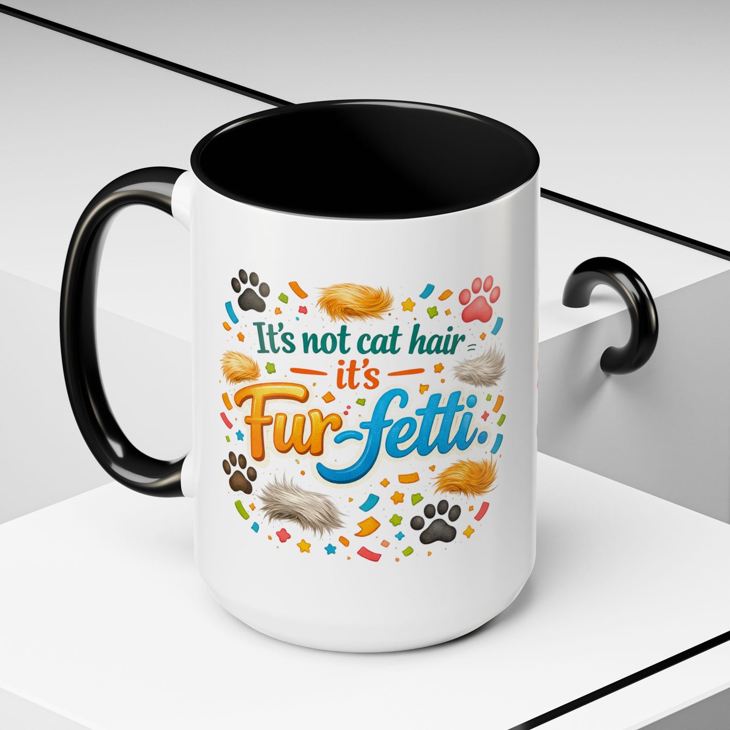 Fur-Fetti Cat 2-Tone Coffee Mug