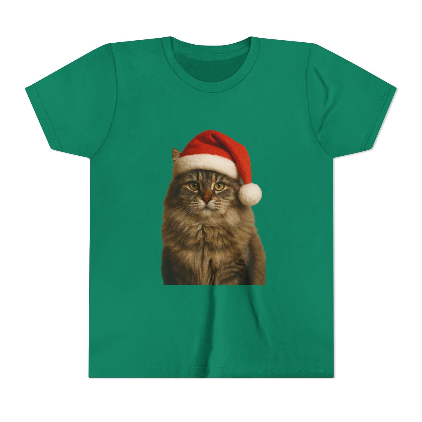 Santa Paws Cat Youth Unisex Short Sleeve Crewneck Tee