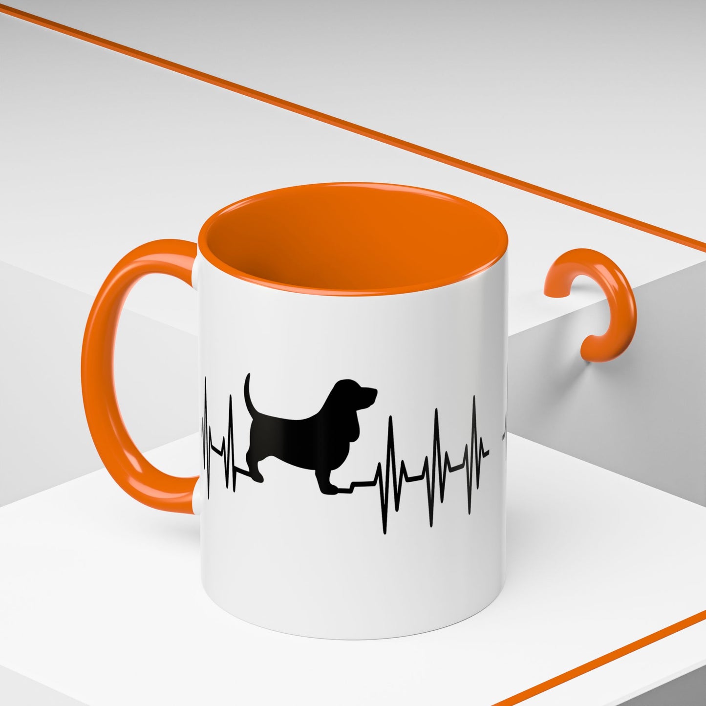 My Heart Beats For Bassets 2-Tone Coffee Mug