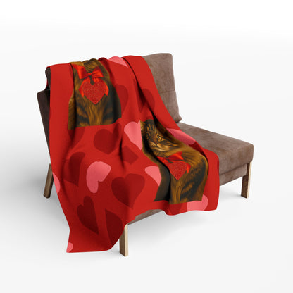Cupid's Companion Cat Arctic Fleece Blanket