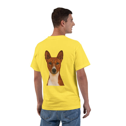 Basenji Head Men's Short-Sleeve Crewneck Tee
