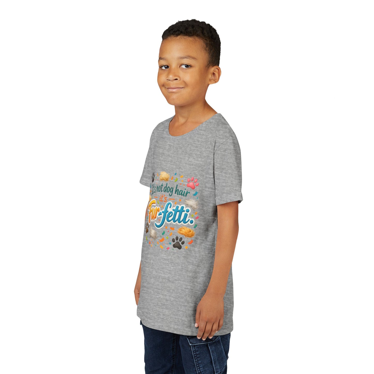 Fur-Fetti Dog Youth Unisex Short Sleeve Crewneck Tee